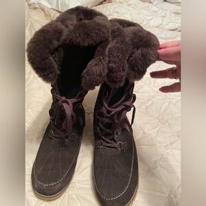 Lamo Dark Brown Shearling Winter Boots